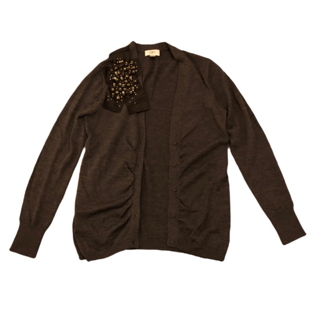 LOFT (Ann Taylor) Cardigan, Size Medium, Gray